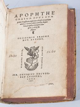 BOK, Erasmus av Rotterdam "Apophthegmatum Opus", 1541.