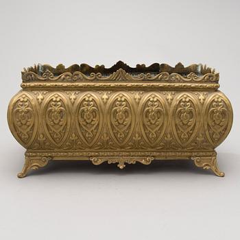 A BRASS JARDINIERE, probably France, late 19th century.