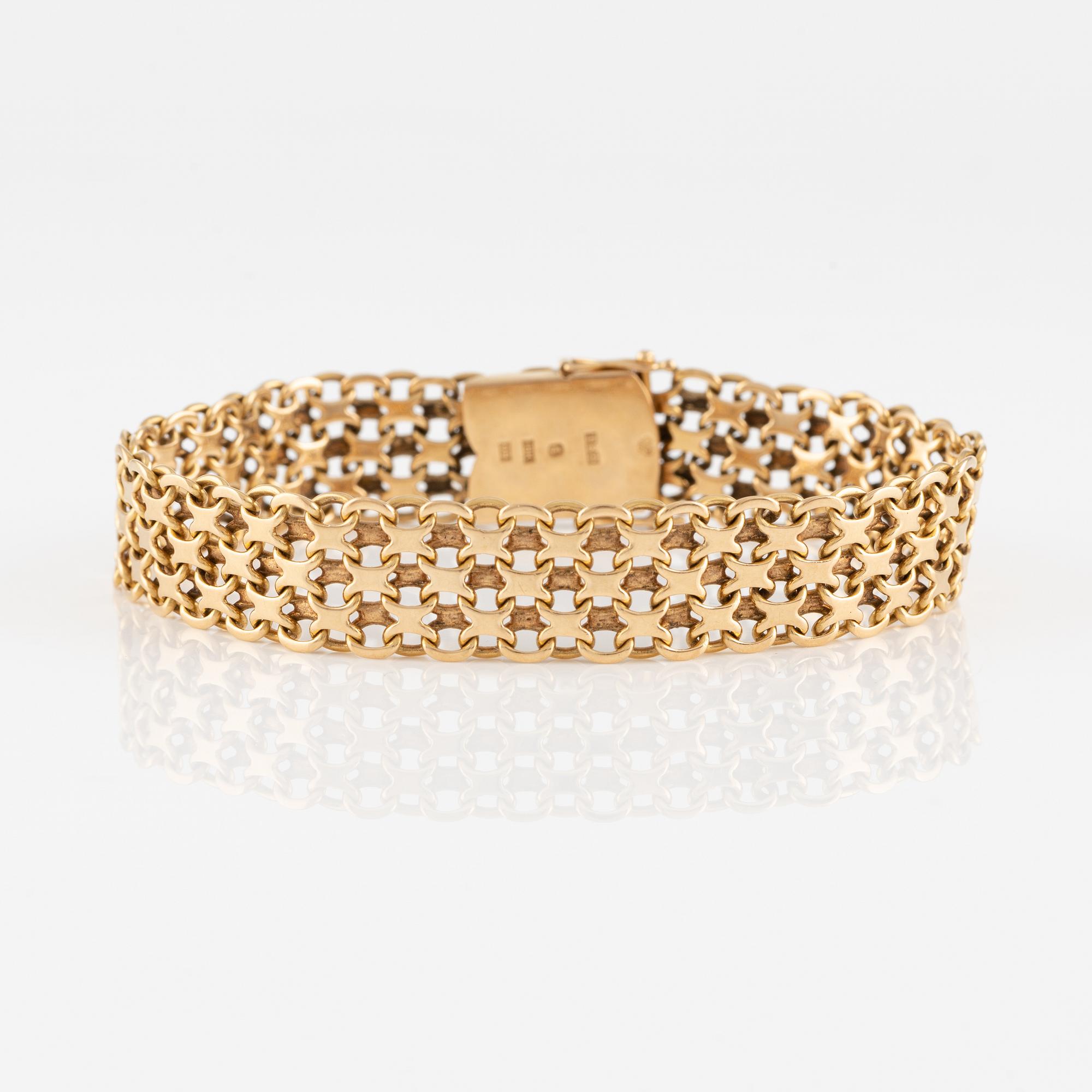 Armband 18K guld, X-länk.