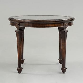A Nils Fougstedt engraved pewter top table, Svenskt Tenn, Stockholm 1926.