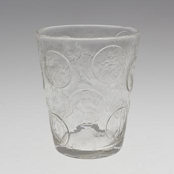 VERA LISKOVÀ, an engraved glass vase from Lobmeyer, 1940's.