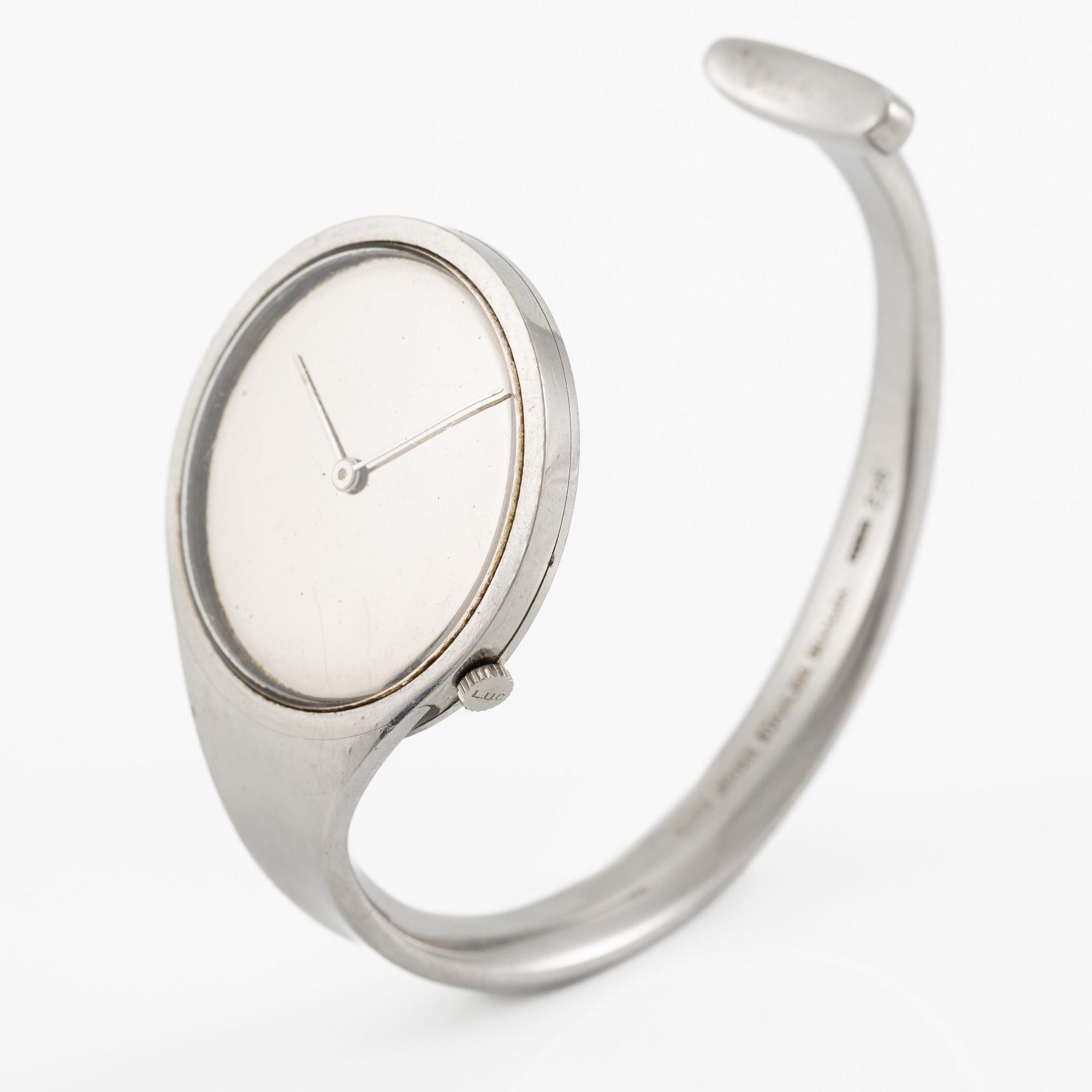 Georg Jensen, "L.U. Chopard & Cie", design Vivianna Torun Bülow-Hübe, wristwatch, 33 mm.
