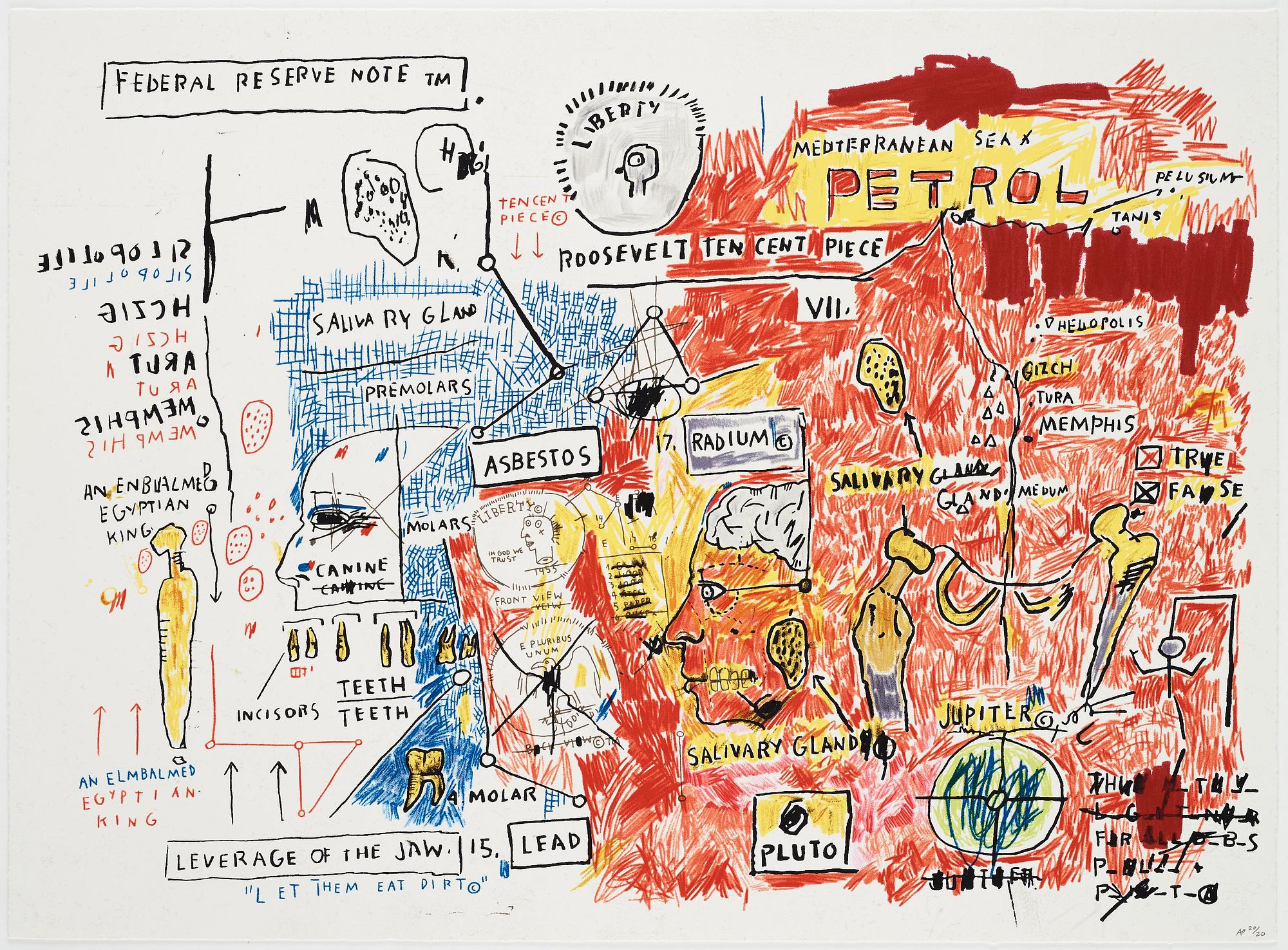 Jean-Michel Basquiat Efter, ”Ascent, Olympic, Leeches, and Liberty”.