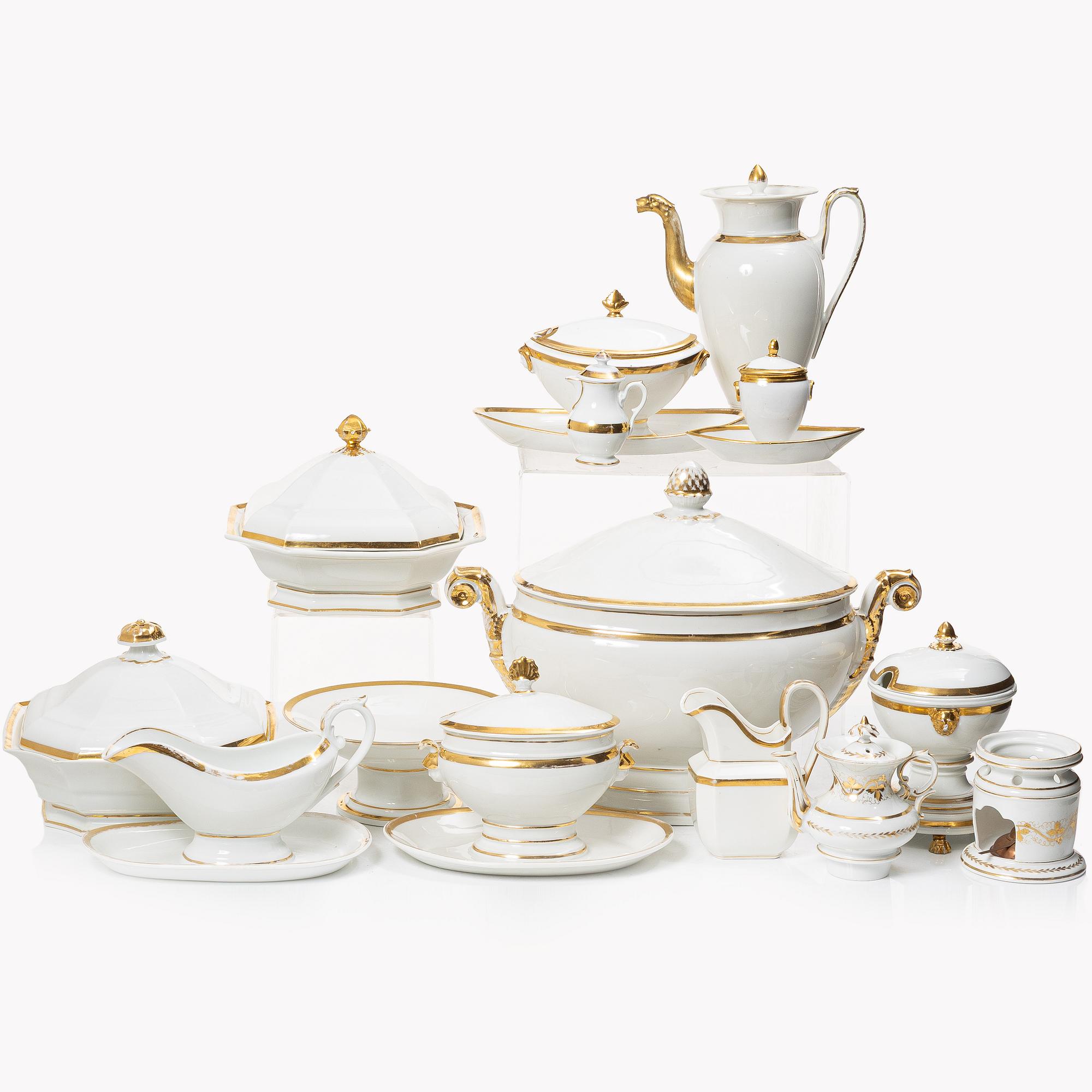 Servis, 56 delar, porslin, empire, 1800-tal.