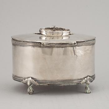 A Swedish early 19th century silver sugar-casket, mark of Petter Adolf Sjöberg, Stockholm 1812.