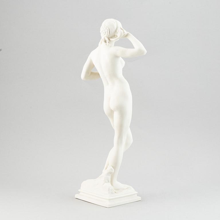 A parian ware figurine after the sculpture "Snöklockan" by Per Hasselberg, Gustavsberg.
