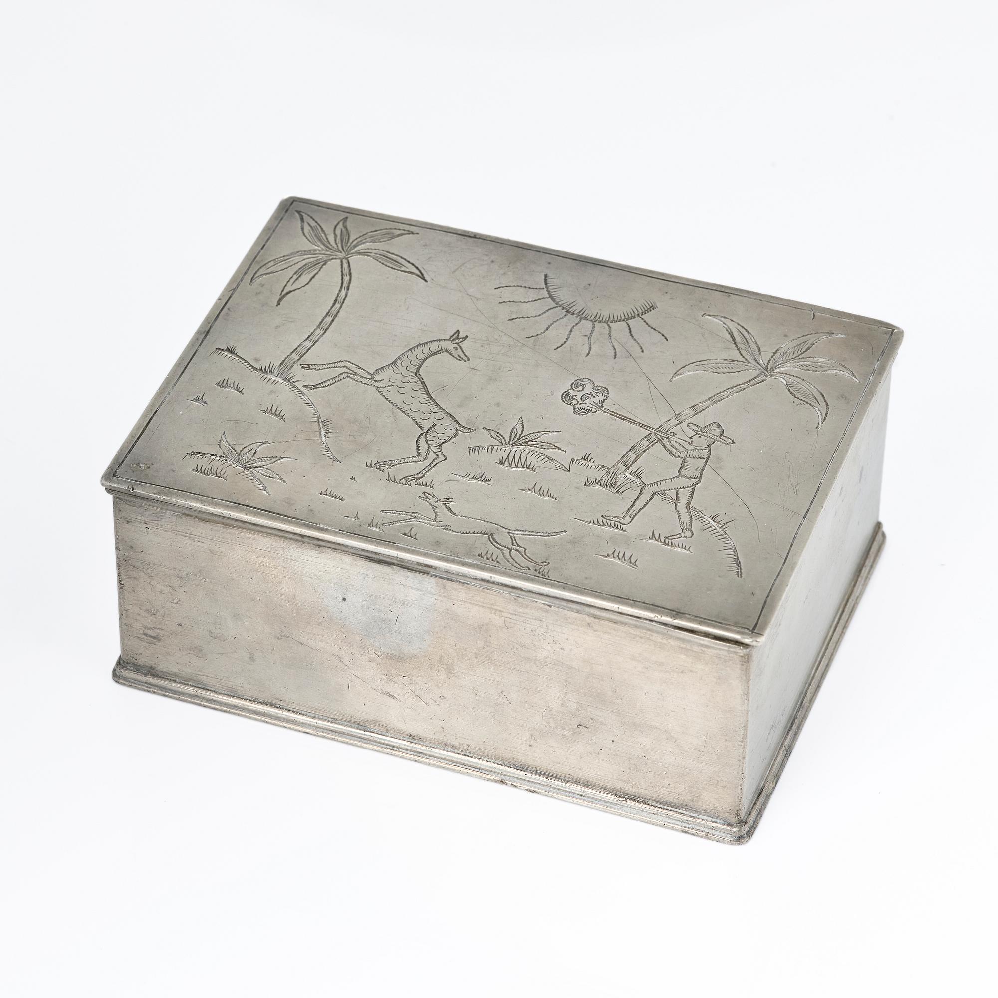 Nils Fougstedt, attributed to, a lidded box, Herman Bergman konstgjuteri, Stockholm, 1927.