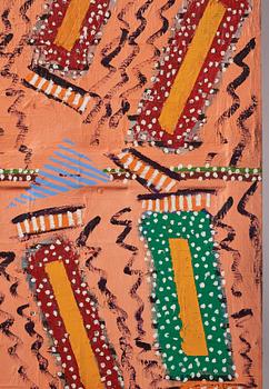 Stephen Buckley, oil on paper on canvas, executed in 1980.