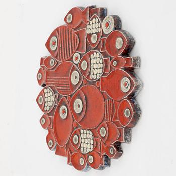 Britt-Louise Sundell, wall plate, stoneware, Gustavsberg 1960s.