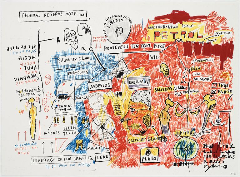 Jean-Michel Basquiat After, ”Ascent, Olympic, Leeches, and Liberty”.