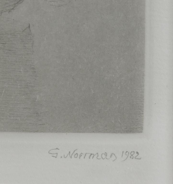GUNNAR NORRMAN, etsning, signerad, numrerad 2/23 och daterad  1982.