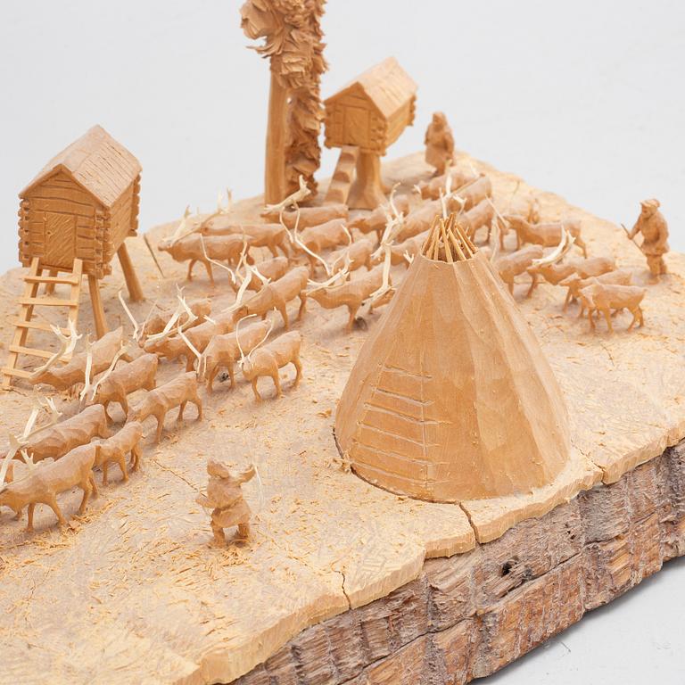 Kjell Bergqvist, a sculpture group, signed KB.