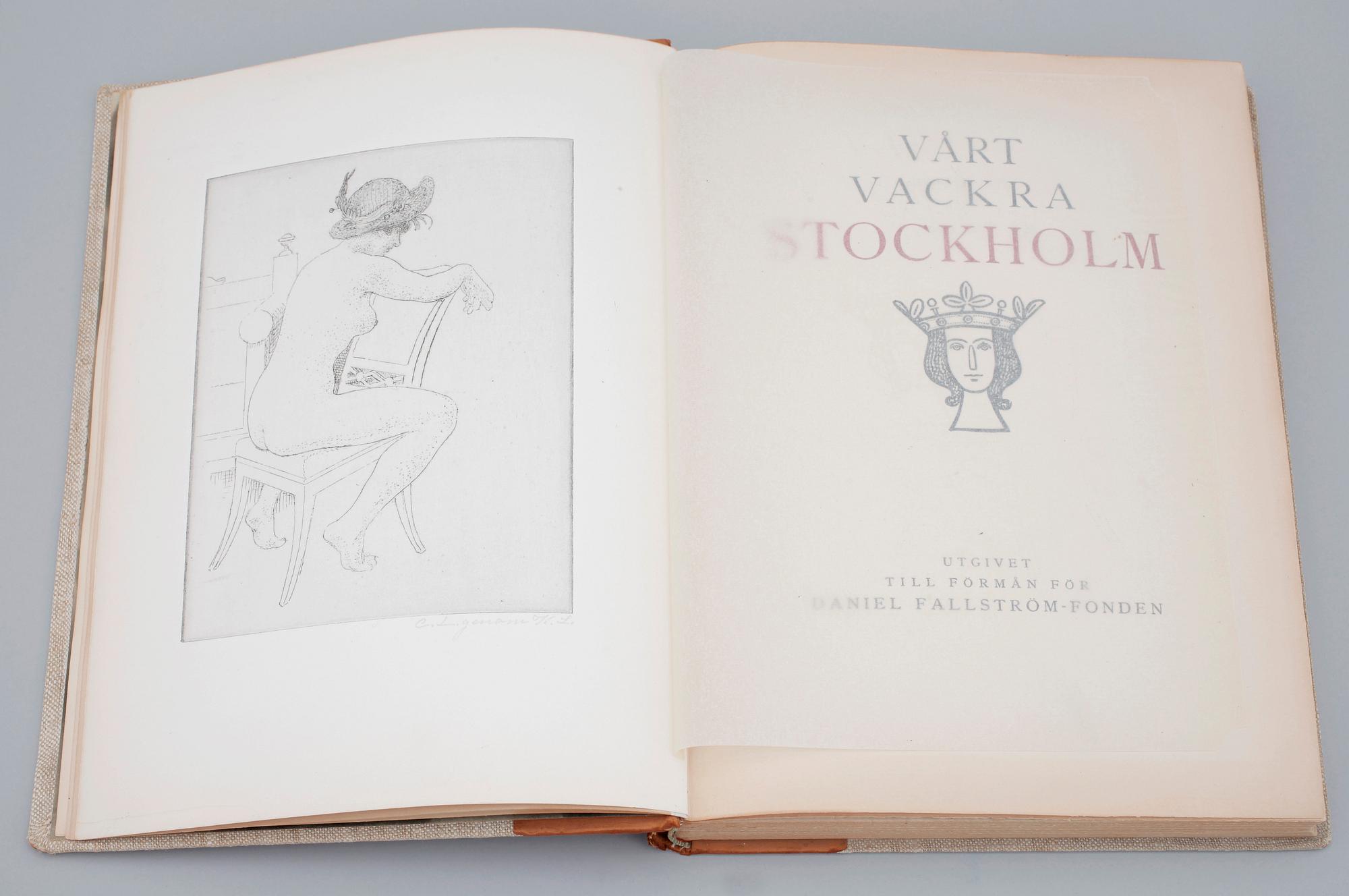 BOK, Vårt vackra Stockholm, Henry B. ET AL Goodwyn, 91/200, Utgiven till förmån för Daniel Fallström-Fonden. Sthlm.1920.