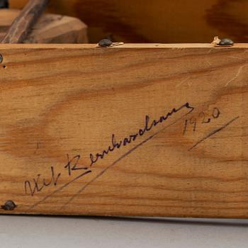 Oidentifierad konstnär, träskulptur, signerad och daterad 1920.