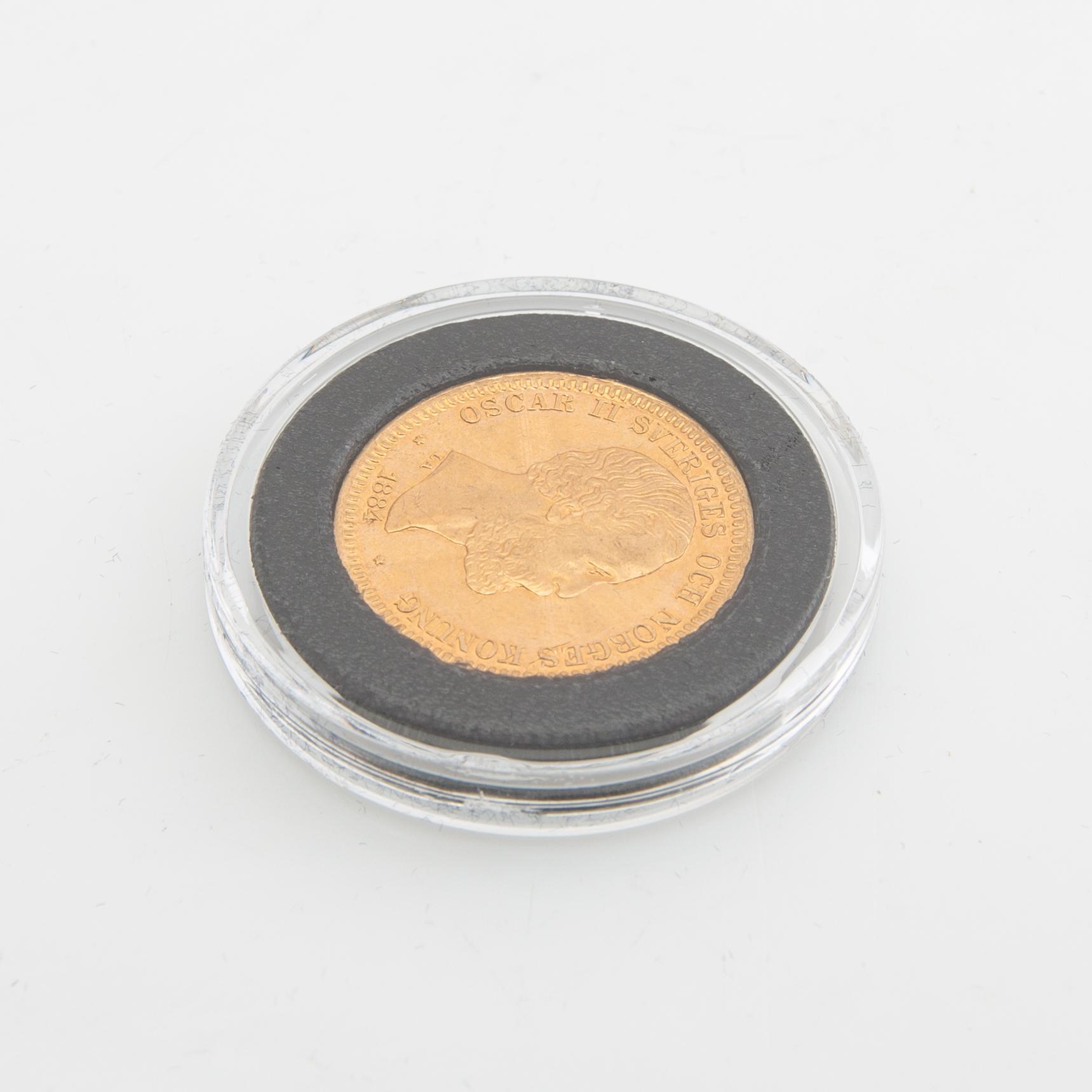 Gold coin Sweden, Oscar II 20 kr, 1884.