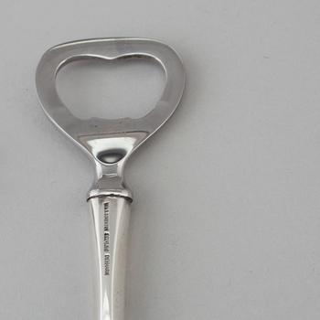 A Knud Möller sterling silver and steel bottle opener and wine opener, W&S Sörensen, Denmark, 20th century.