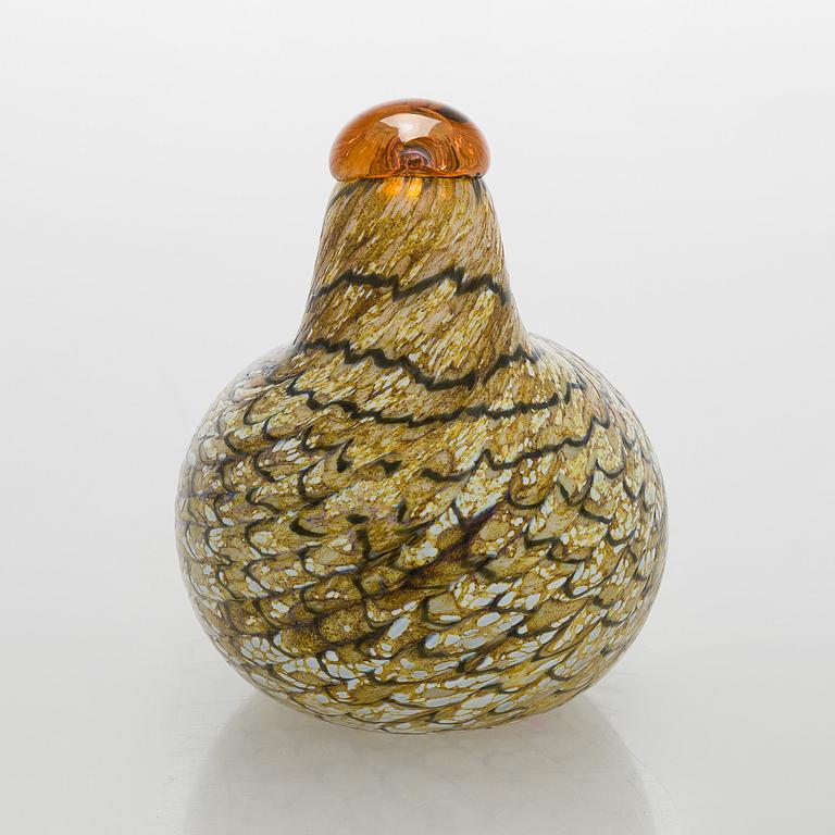 Oiva Toikka, lasilintu, "Kesäriekko", signeerattu O. Toikka Nuutajärvi.