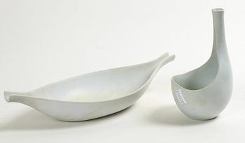 SKÅL SAMT SKÅLFAT, stengods, "Pungo", Stig Lindberg, Gustavsberg 1950-60-tal.