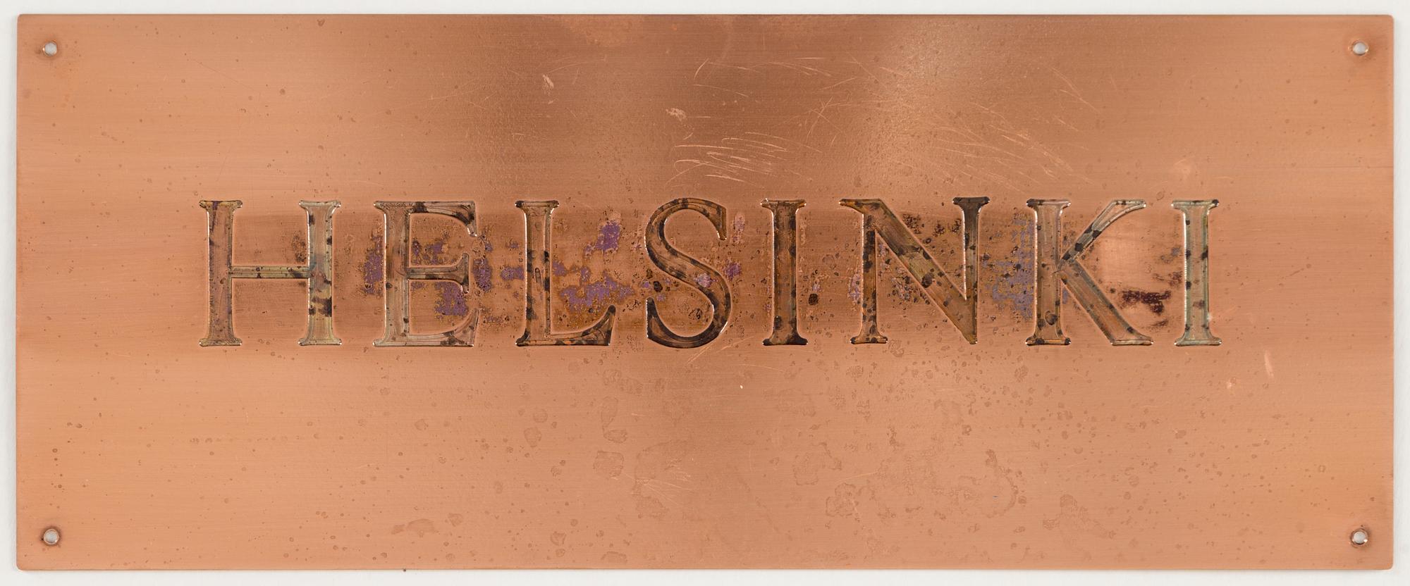 JAN SVENUNGSSON, object, copper, signed and dated 1991 on verso.