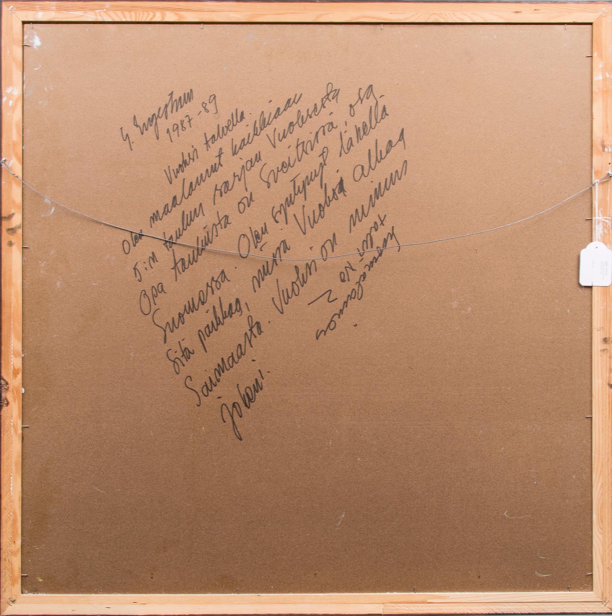 GEORG ENGESTRÖM, olja på skiva, signerad. Utförd 1987-89.