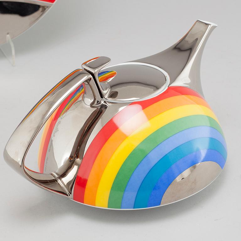 14 pieces of "TAC/Regenbogen" porcelain table ware & 1 dish, by Walter Gropius & Otto Piene, Rosenthal, limited editions.
