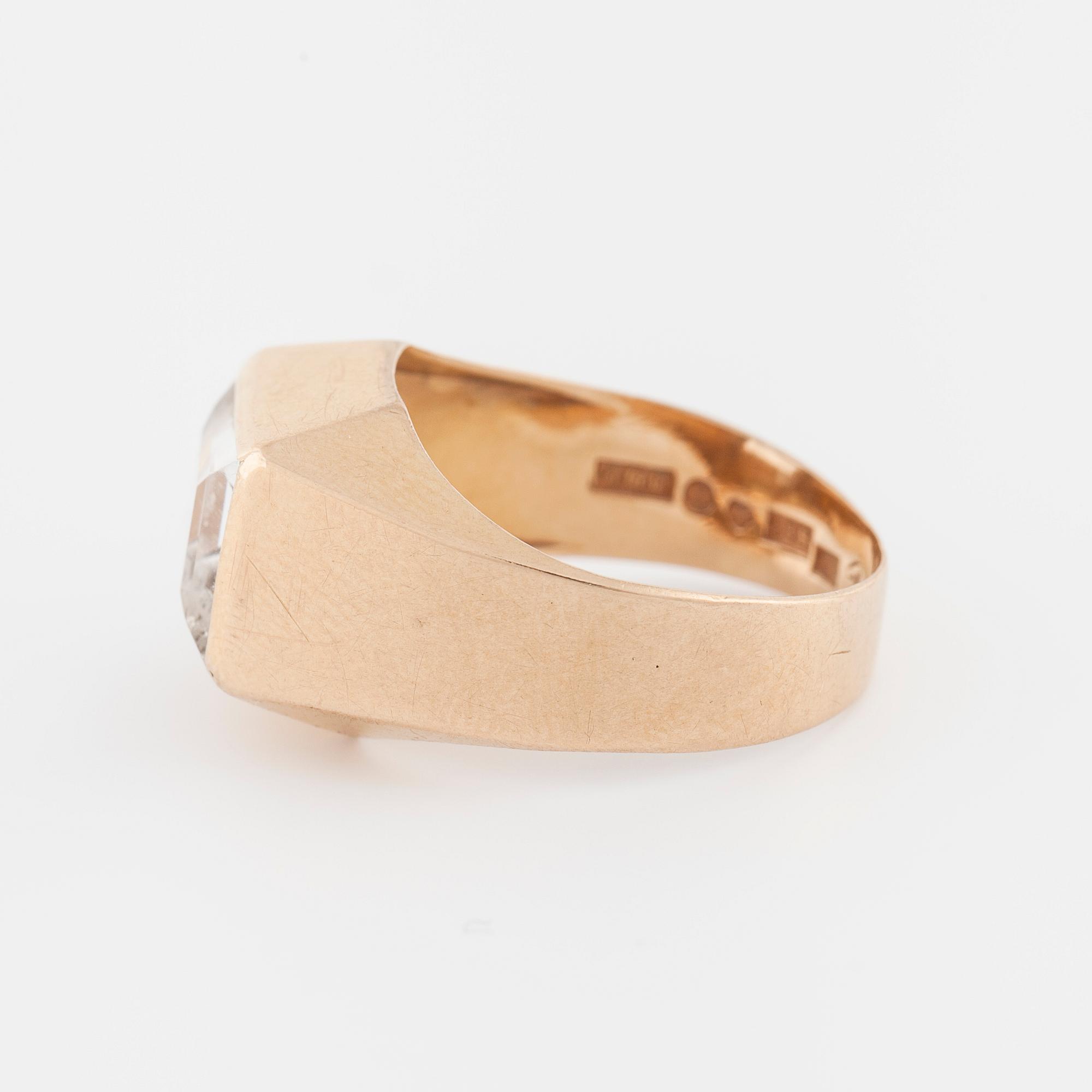 A rock crystal ring by Trege, Göteborg, 1966.