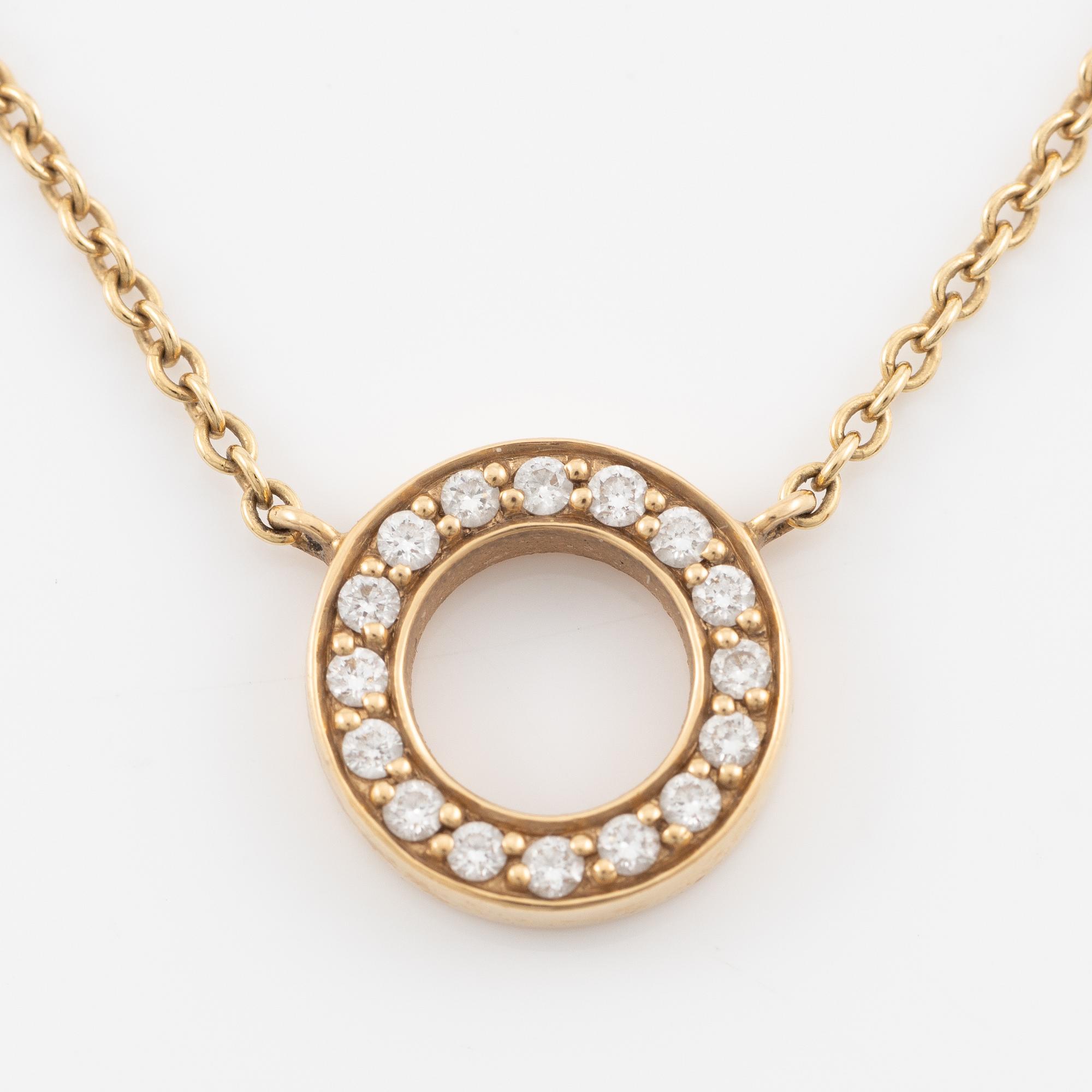 Efva Attling, Necklace, 18K gold with brilliant-cut diamonds.