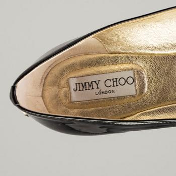 JIMMY CHOO, a pair of patent leather ballerina pumps, size 40.