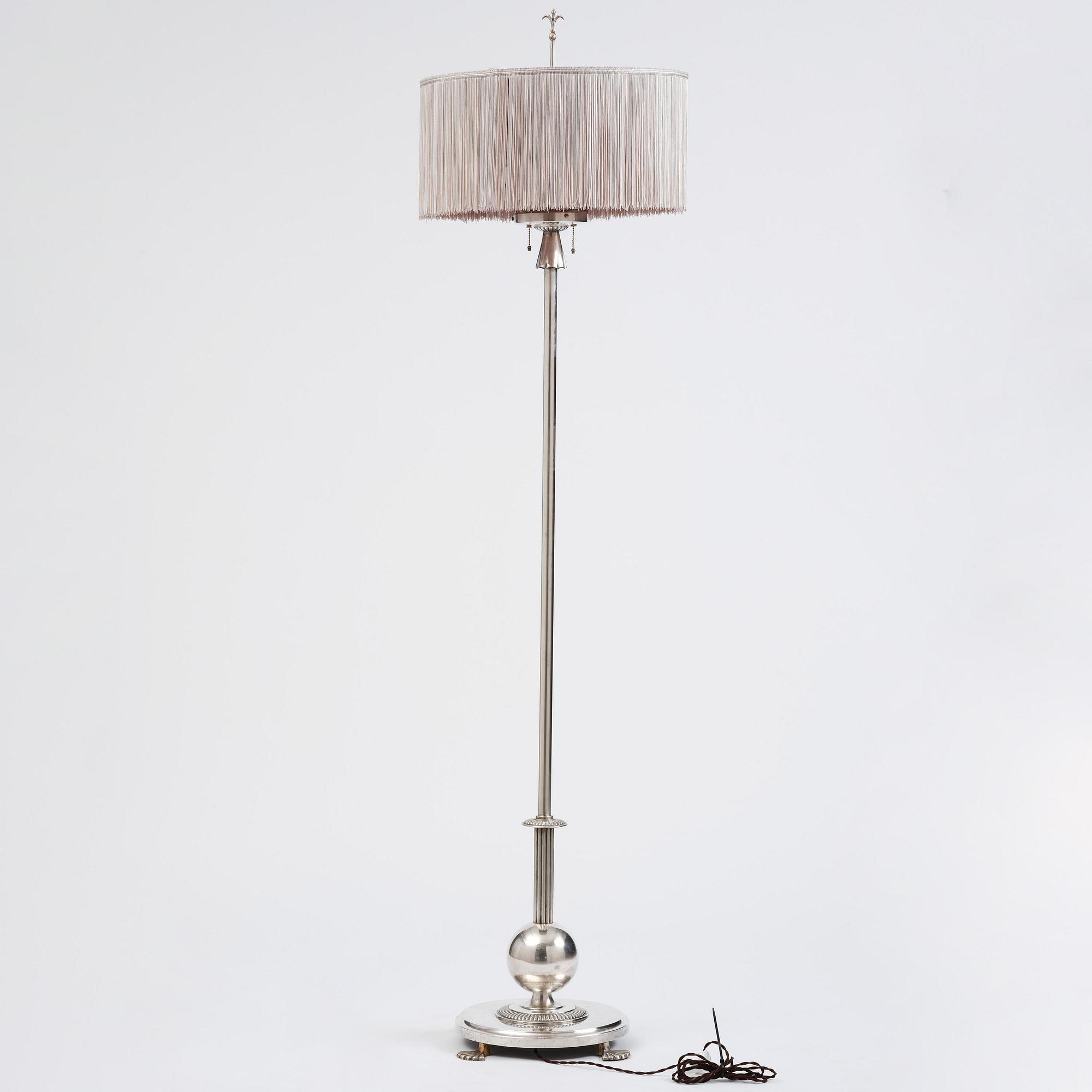 Elis Bergh, a Swedish Grace floor lamp, C.G. Hallberg, Stockholm, 1920s.