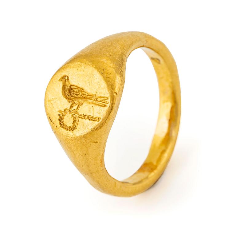 Signetring, guld, möjligen Egypten, Greko-Romersk tid.