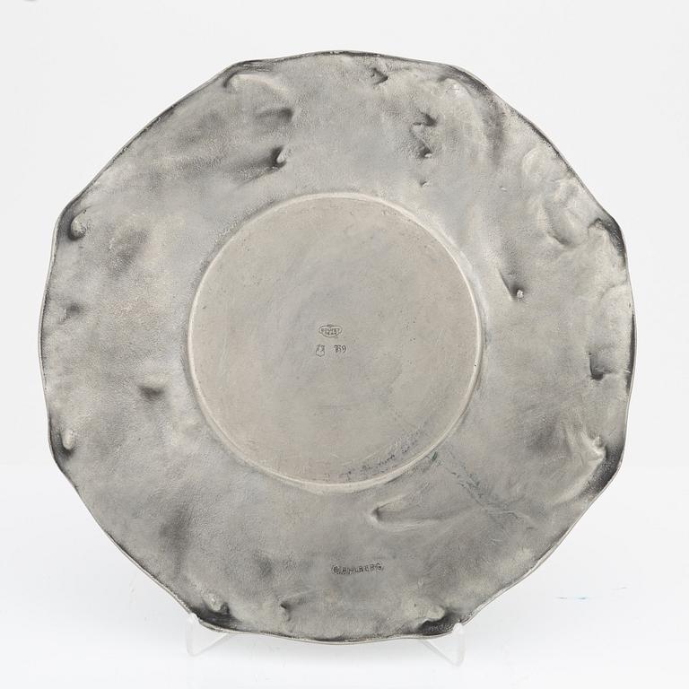 Olof Ahlberg, a pewter dish, Stockholm 1958.