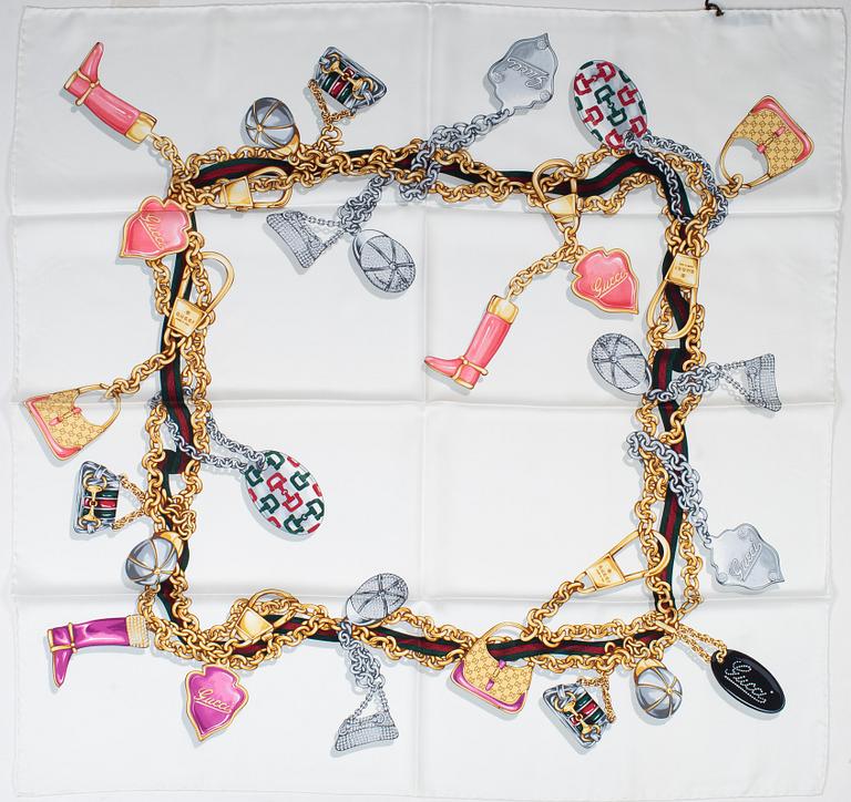 Gucci, a twill silk scarf.