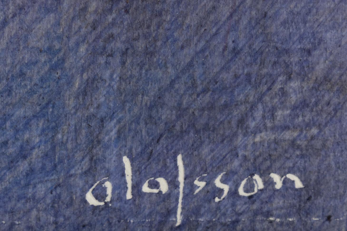 Pierre Olofsson, gouache and wax crayon, signed,