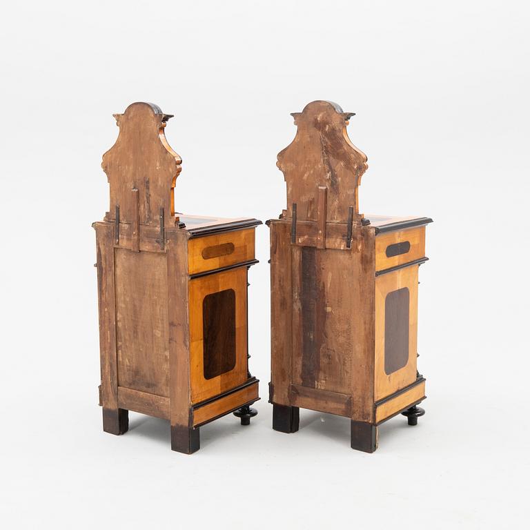 Pair of bedside tables, first half of the 20th century.