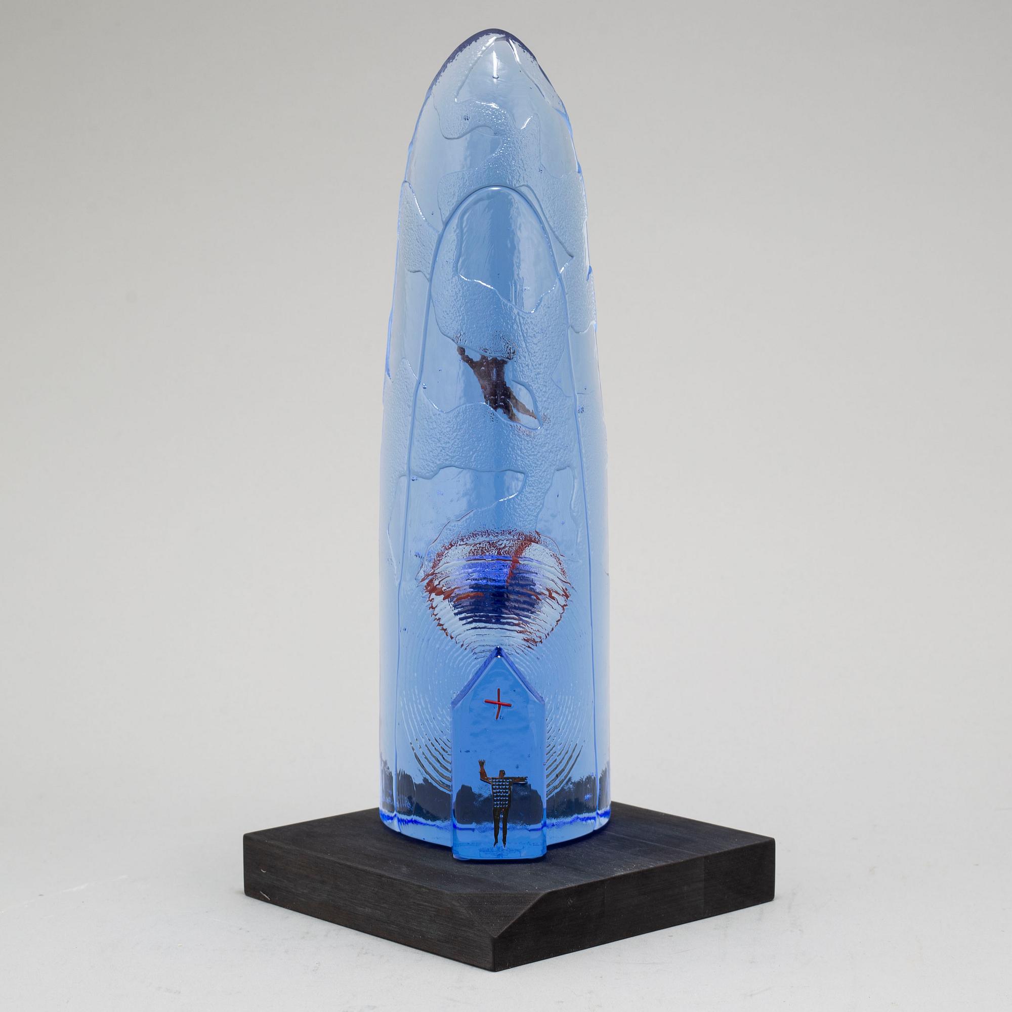 BERTIL VALLIEN, skulptur, "The sky is the limit", glas, Kosta Boda, signerad B. Vallien.