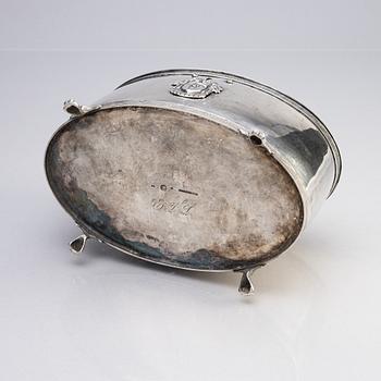 A Swedish 19th century silver sugar-casket, mark of Anders Emanuel Blomquist, Vadstena 1825.