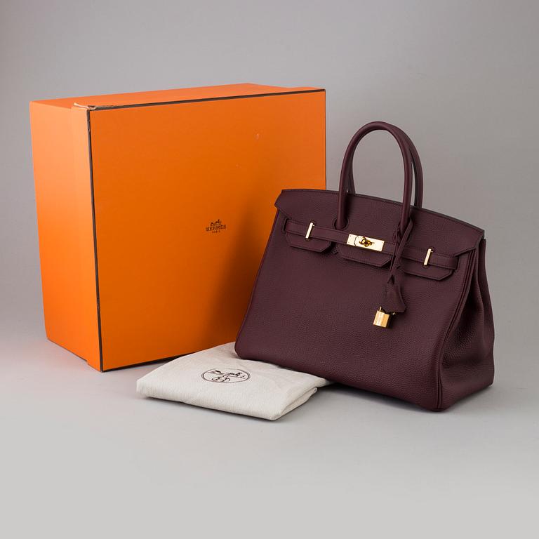 A Birkin 35 by Hermès Bordeaux, 2017.