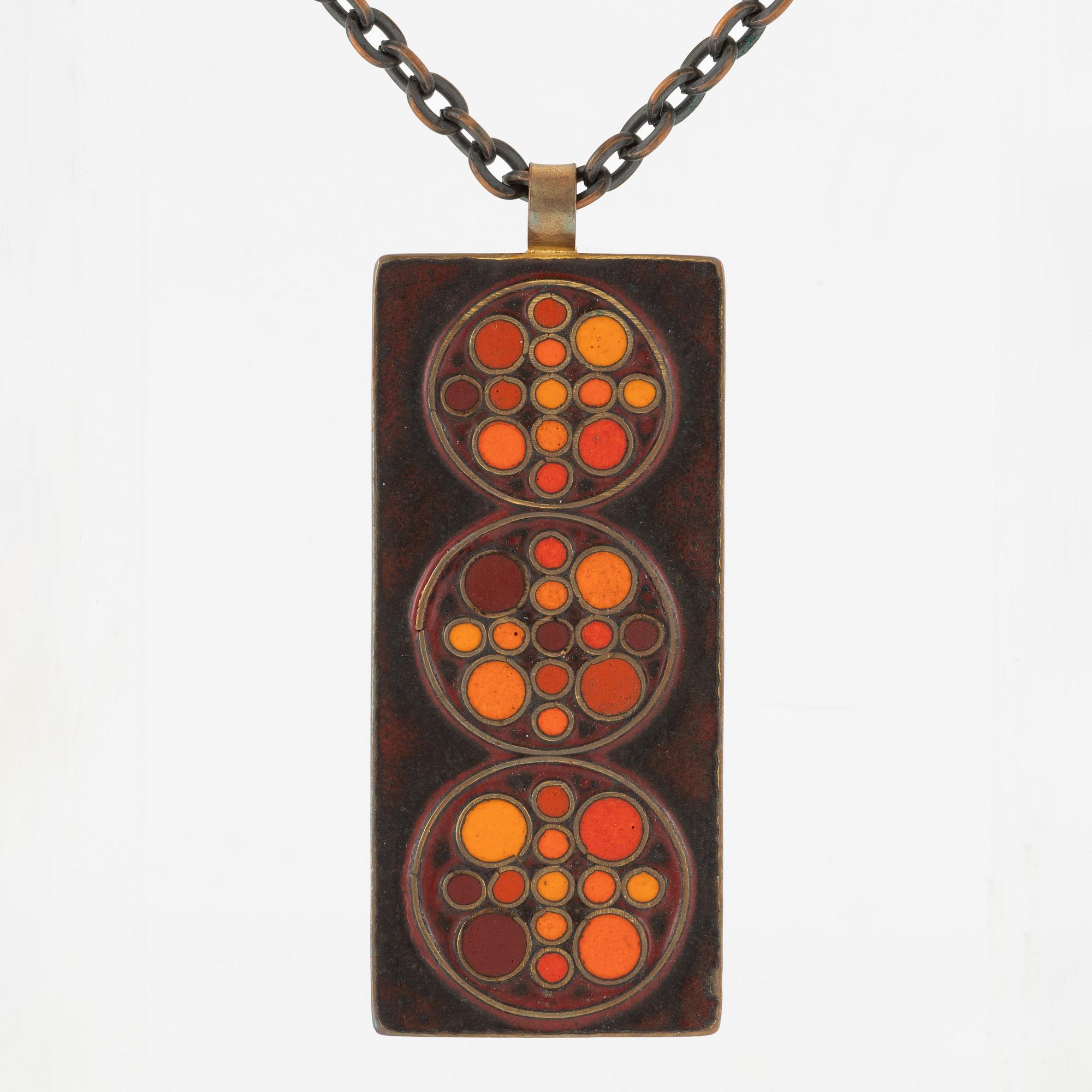 Eva Hidström, collier, brons med emalj, Finland.