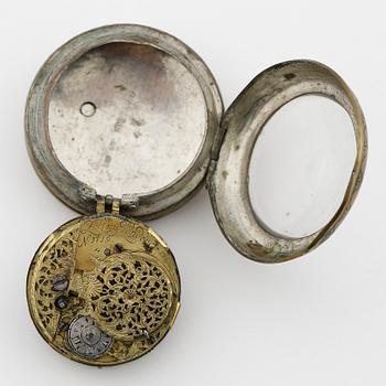 HERRFICKUR, 3 st, silver resp mässing, samtliga London, 1700-1800-tal. Silveruren tot ca 305 gram.