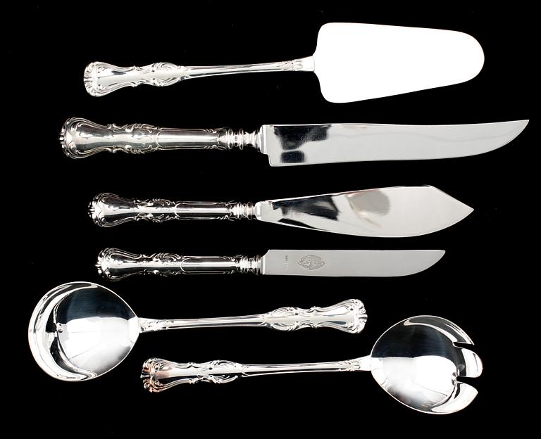BESTICKSERVIS, 200 delar, silver "Prins Albert", omkring 1900-talets mitt, vikt ca 10885 g.