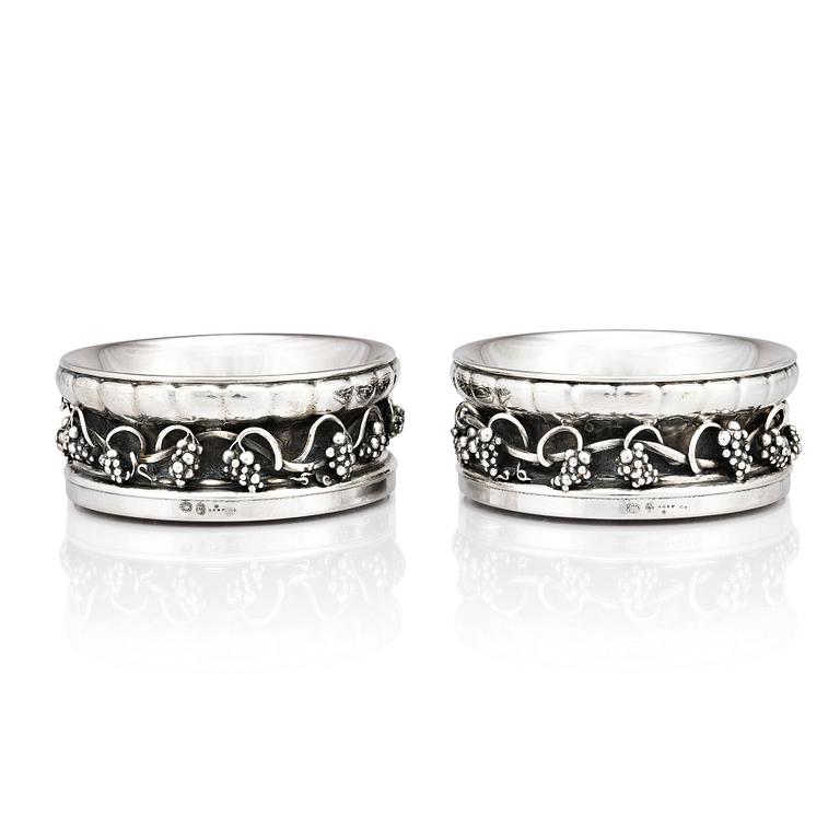 Georg Jensen, a pair of 830/1000 silver coasters, Copenhagen ca 1915-1919.