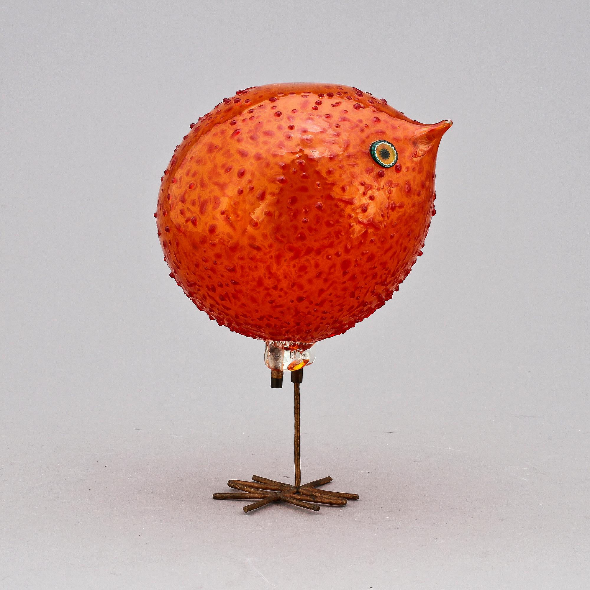 SKULPTUR, "Pulcino", Peter Pelzel,  glas, Vistosi, Italien, 1900-talets tredje kvartal.