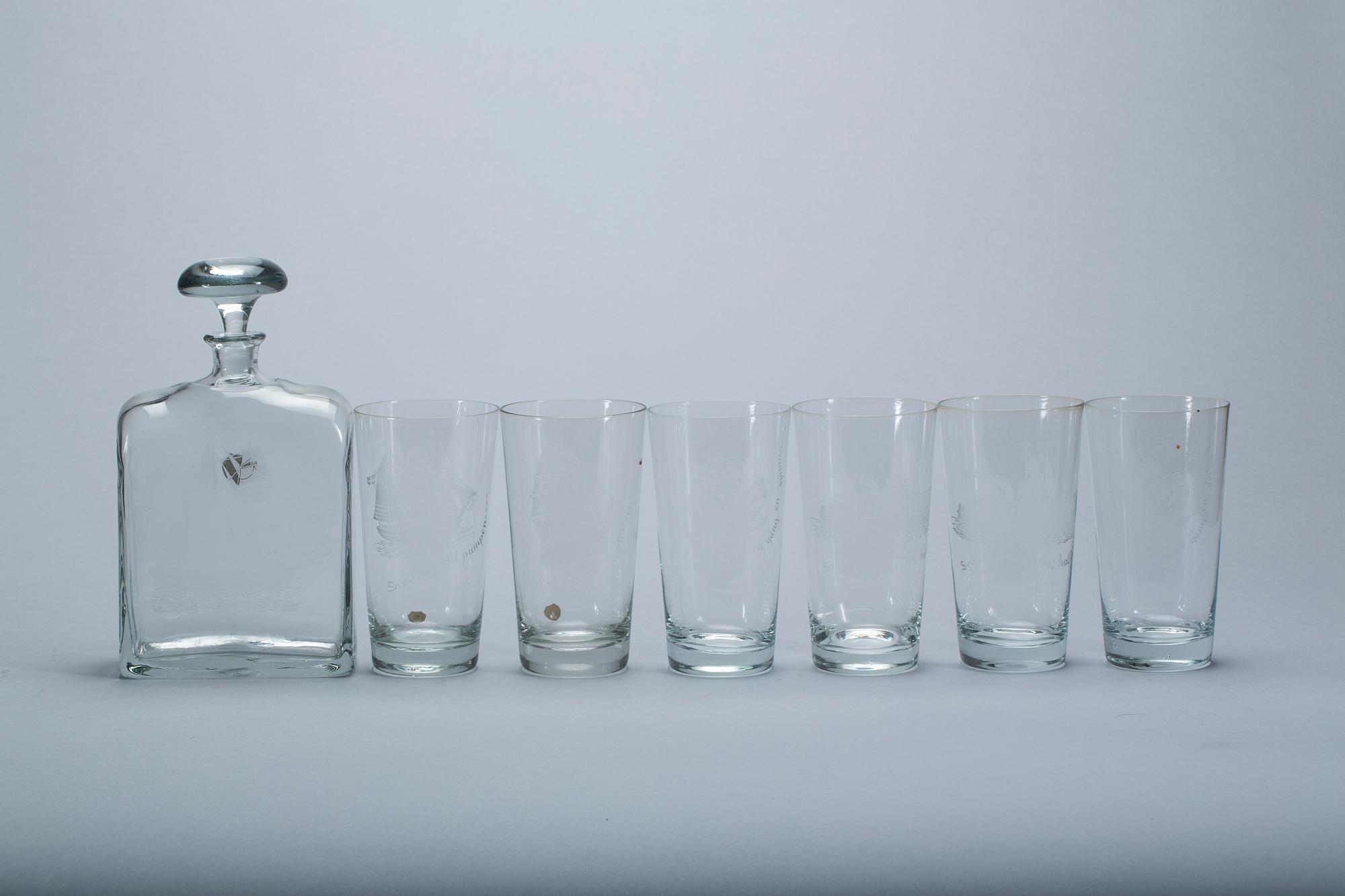 PLUNTA och GLAS, 6 st, Trelleborg, etikettmärkt.