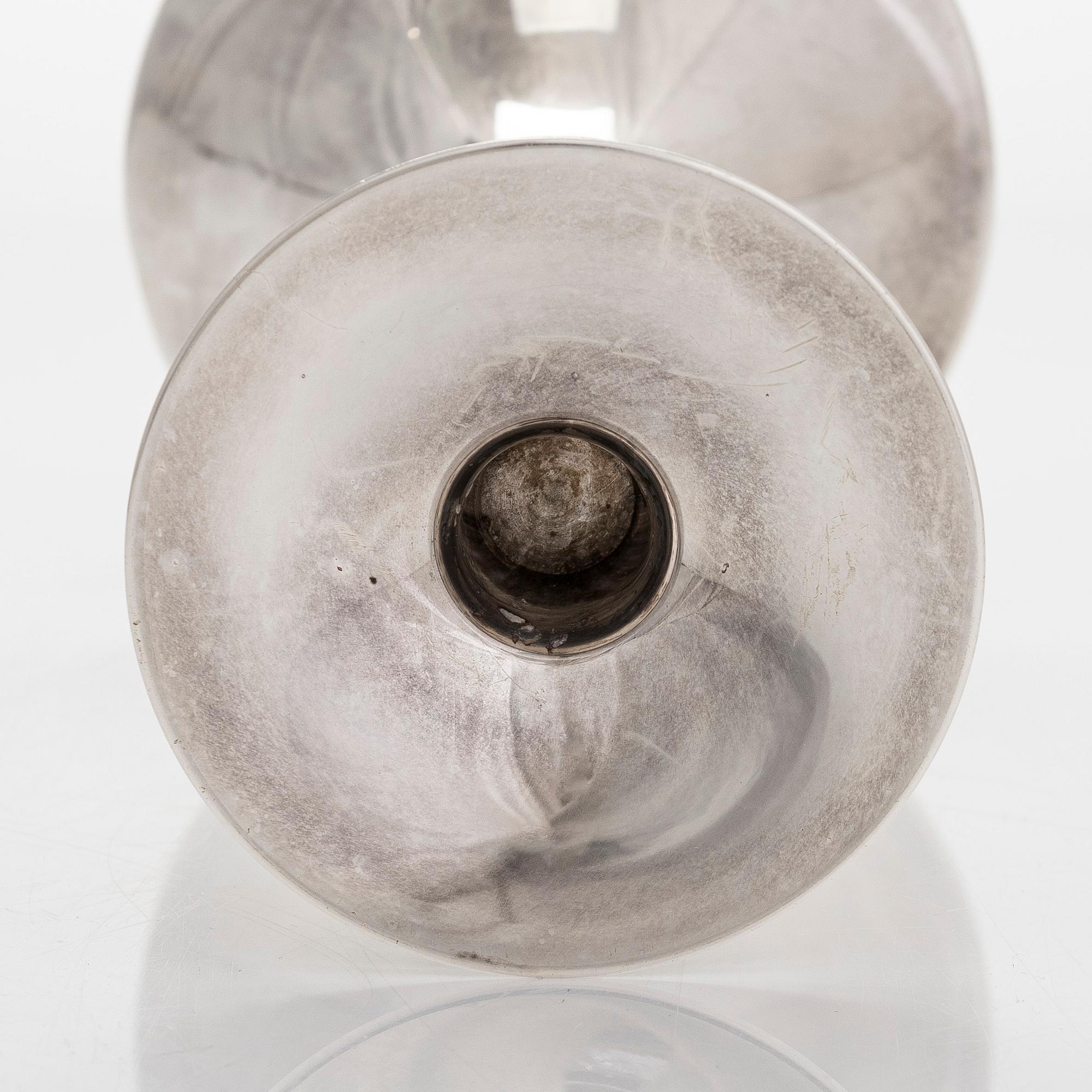 Tapio Wirkkala, a 'Trumpetti' silver candlestick, Kultakeskus, Hämeenlinna.