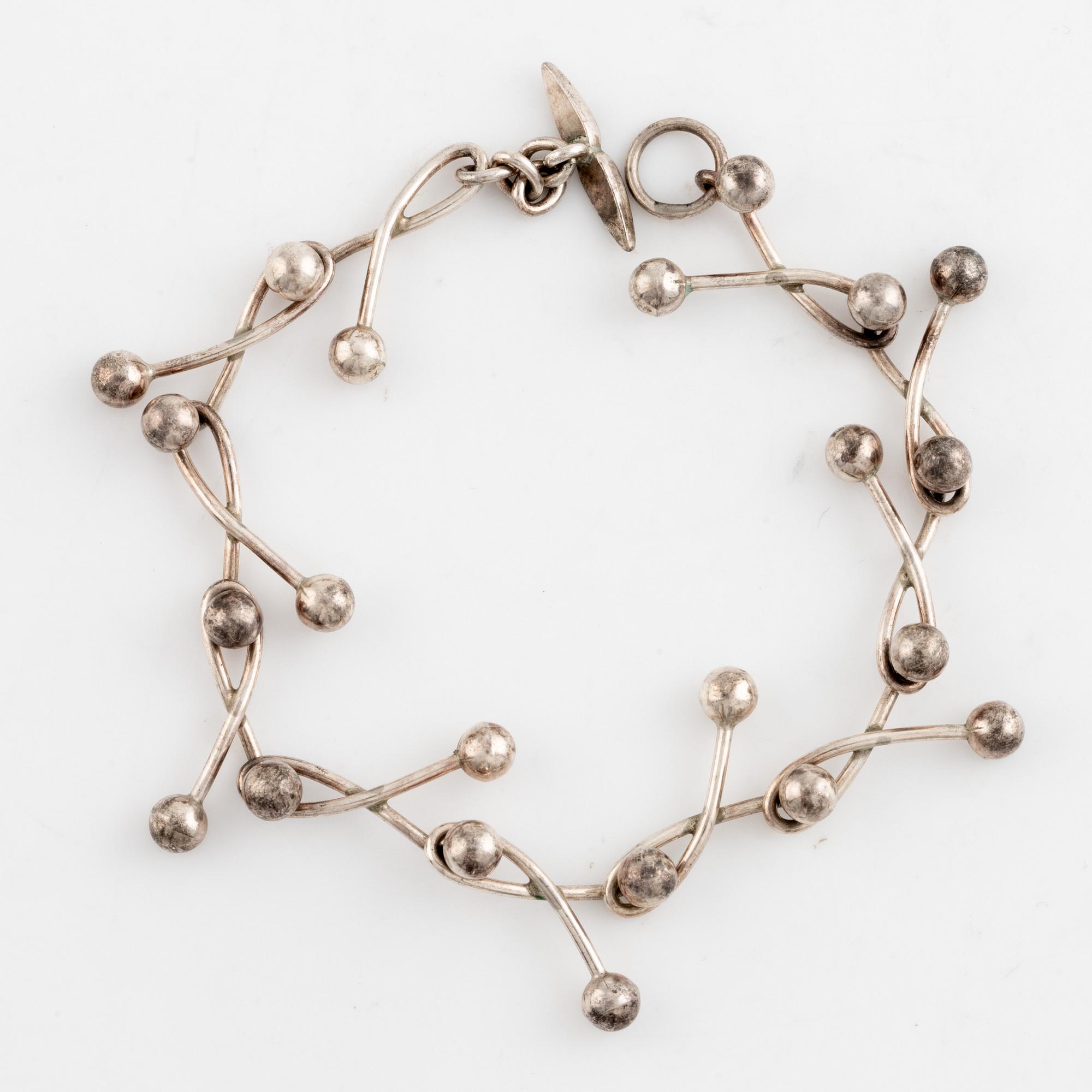 Niels Erik From. Collier samt armband, silver.