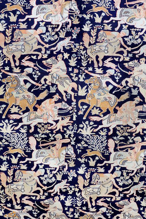 A RUG, Figural silke Kashmir, ca 263 x 179 cm.
