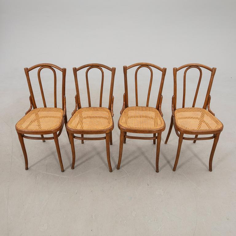Chairs, four pieces, Thonet, early 20th century.
