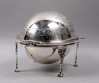 SERVERINGSSKÅL, sk Bacon Dish, pläter, Alex Clark Manufacturing, London, England. 1800/1900-tal.