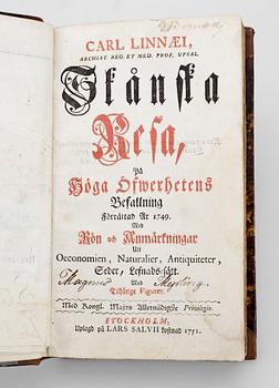 BOK, "Carl Linnaei Skånska resa", Stockholm 1751.