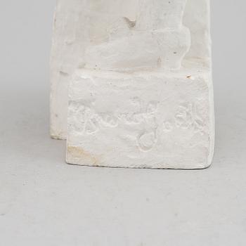 A plaster sculpture by Bror Hjorth, signed Bror Hjort.